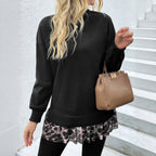 Damen Sweatshirt mit voluminösen Rüschendetails