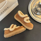 Damen Kuschelige Hausschuhe mit warmem Futter und verstellbarem Riemen R&B