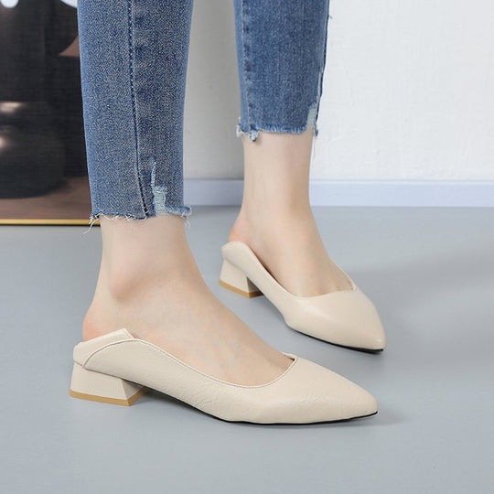 Damen elegante Ballerinas mit stabilem Blockabsatz R&B