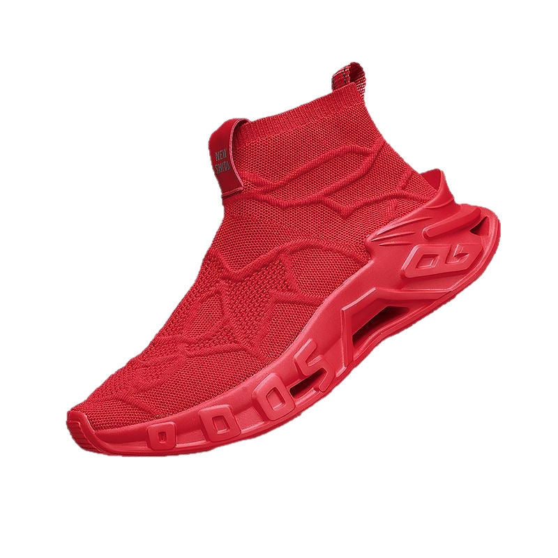 Damen Komfortable Strick-Sneaker mit hohem Schaft und flexiblem Design R&B