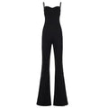 Damen eleganter Jumpsuit mit raffiniertem Schnitt und weitem Bein R&B