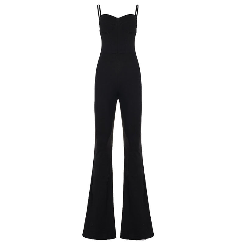 Damen eleganter Jumpsuit mit raffiniertem Schnitt und weitem Bein R&B