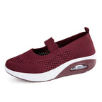 Damen atmungsaktive Slip-On Sneakers mit elastischem Riemen R&B