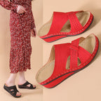 Damen Komfortable Wedge-Pantoletten mit elegantem Riemendesign R&B