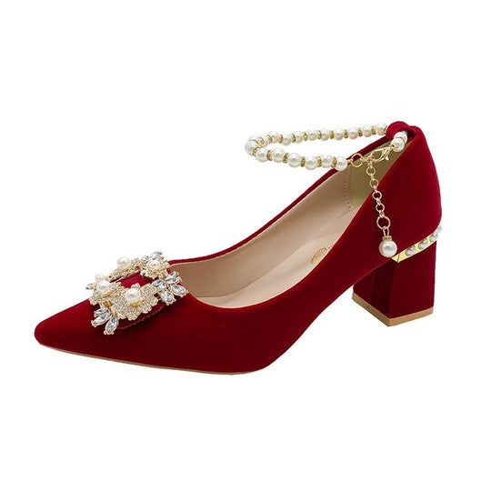 Damen elegante spitze Pumps mit funkelndem Schmuckdetail R&B