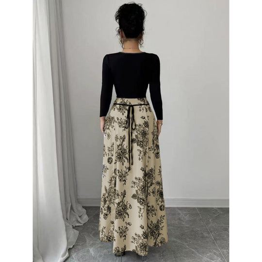 Damen Maxirock mit floralem Design und elastischer Taille R&B