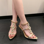 Damen glamouröse High Heel Sandalen mit funkelnden Strassdetails R&B