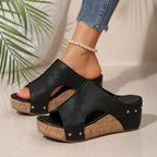 Damen Komfortable Wedge-Sandalen mit modischem Schnitt und eleganten Nieten R&B