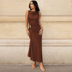 Damen Elegantes Maxikleid mit asymmetrischem Schnitt und Raffungen R&B