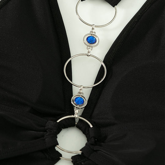 Damen Einteiler Badeanzug mit aufregendem V-Ausschnitt und modischem Cut-Out R&B