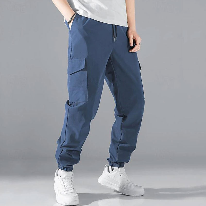 Herren Cargo-Hose mit elastischem Bund und multifunktionalen Taschen R&B