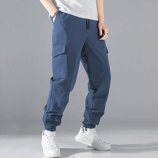 Herren Cargo-Hose mit elastischem Bund und multifunktionalen Taschen R&B