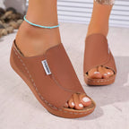 Damen Trendige Slip-On Sandalen mit modischer Überlappung und komfortablem Fußbett R&B