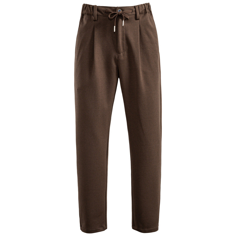 Herren Chinohose mit verstellbarem Bund und Faltenstruktur