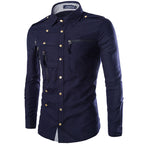 Herren modisches Hemd mit multifunktionalen Taschen und hochwertigem Stoff R&B