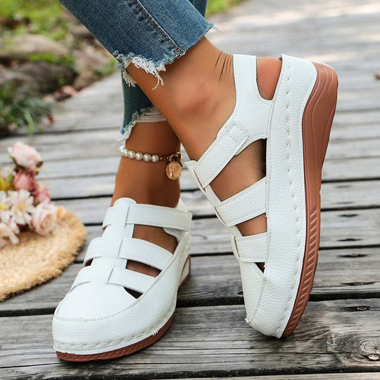 Damen Sportliche und luftige Zehentrenner-Sandalen mit verstellbaren Riemen R&B