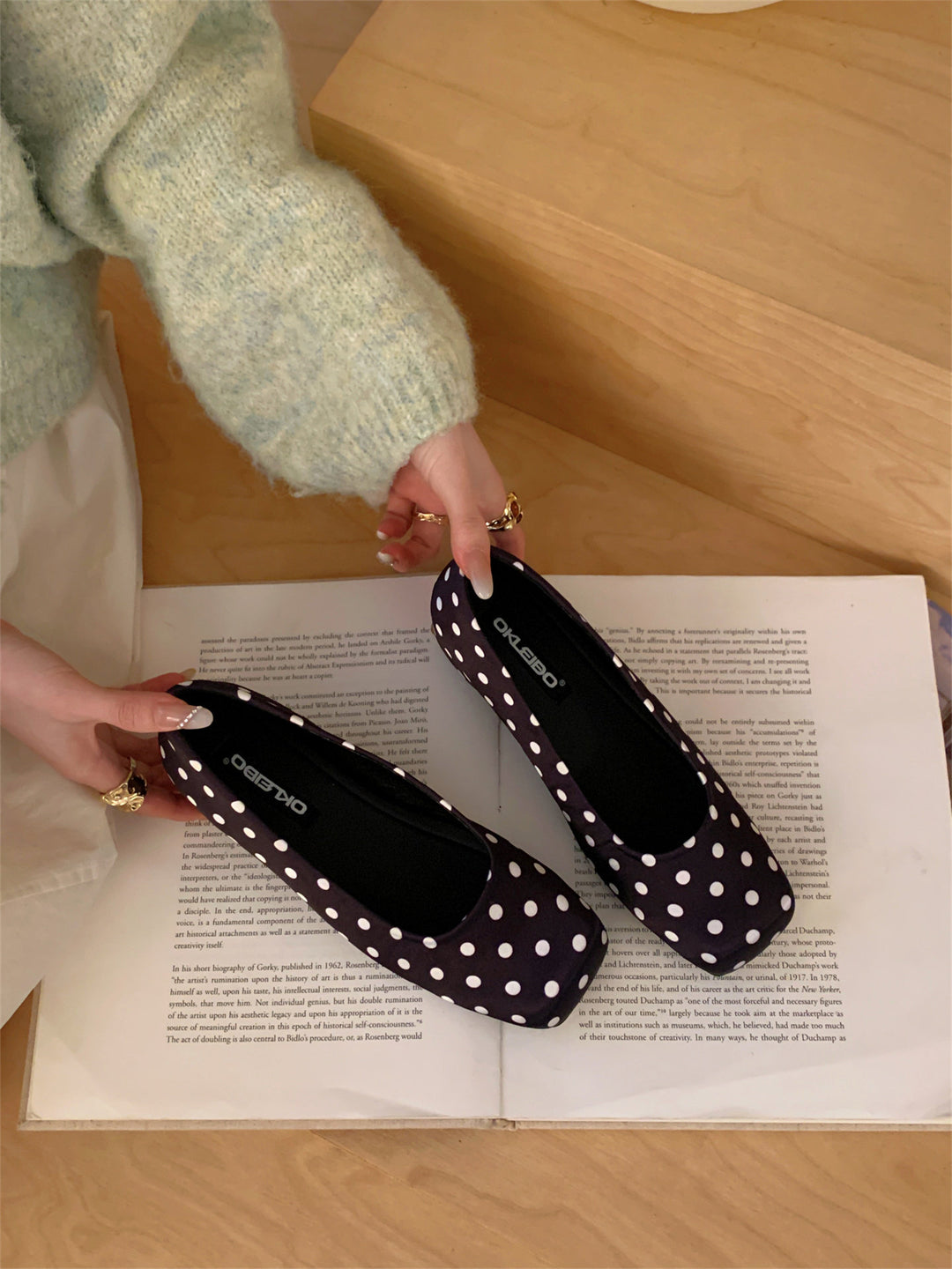 Damen Ballerinas mit polka Punkte Design und komfortablem Innenfutter R&B