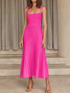 Damen Maxikleid mit schmalen Trägern und feinem Rippdesign R&B