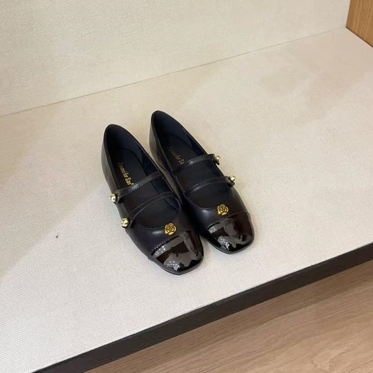 Damen elegante Mary Jane Ballerinas mit dekorativen Schnallen R&B