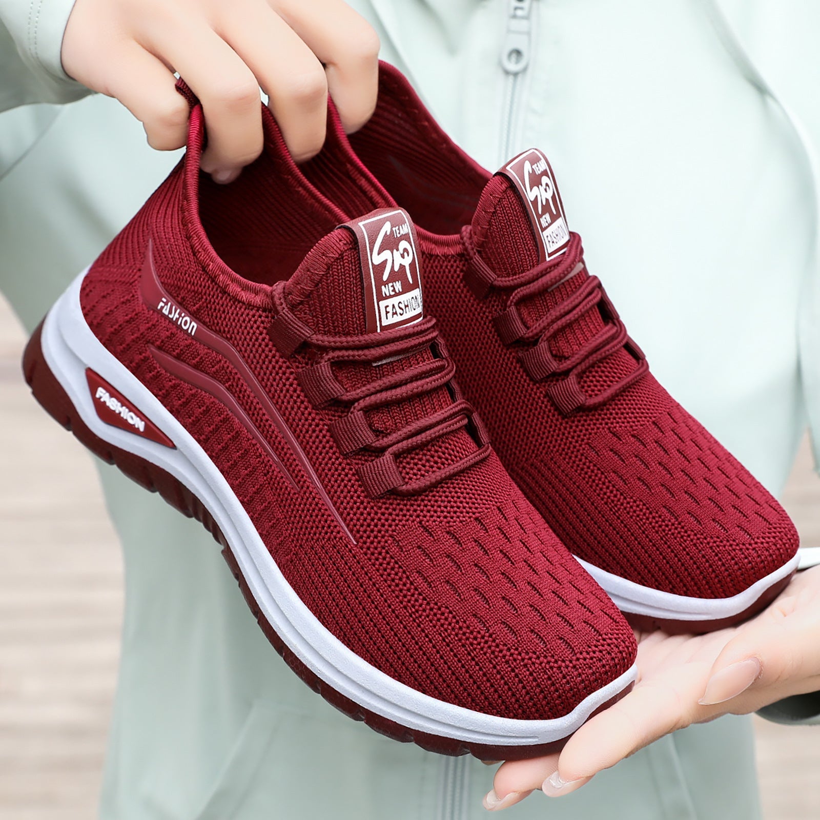 Damen leichtgewichtige Strick-Sneakers mit flexibler Sohle R&B
