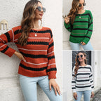 Damen Strickpullover mit modischem Streifenmuster R&B