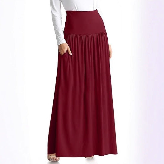 Damen Maxi-Rock mit elastischem Bund und Taschen R&B