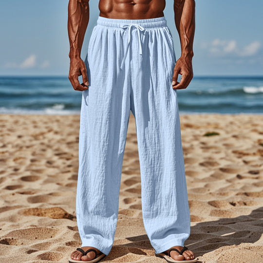 Herren Leichte Sommer-Langhose mit elastischem Bund und praktischen Seitentaschen R&B