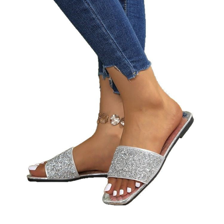 Damen Glitzernde Freizeitsandalen R&B