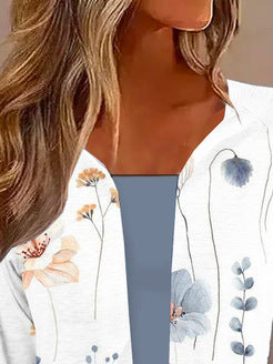 Damen Langarm-Cardigan mit floralen Mustern R&B