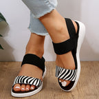 Damen Freizeitsandalen mit elastischen Riemen und rutschfester Sohle R&B