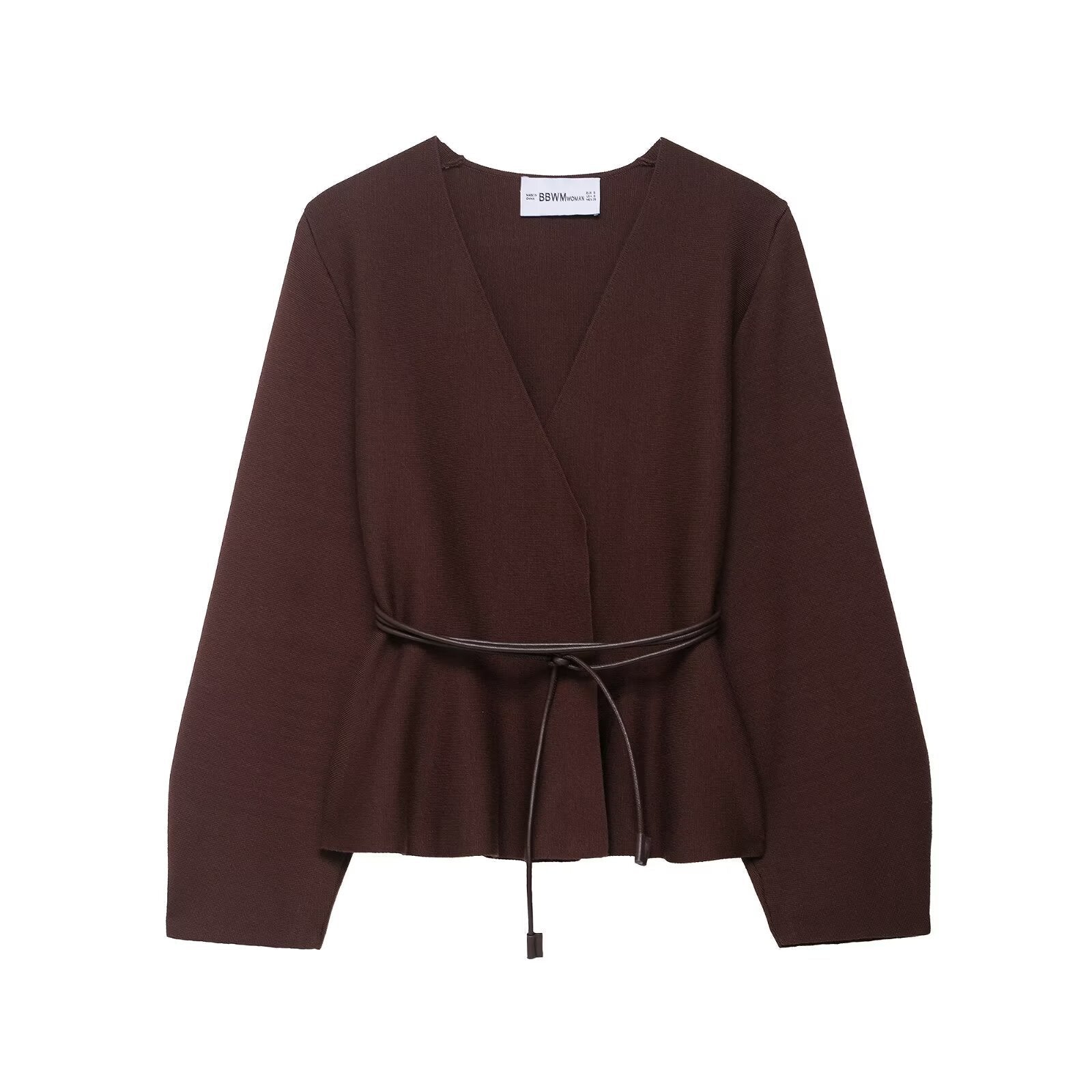 Damen Wickelbluse mit figurbetonendem Design und eleganten Taillenzug R&B