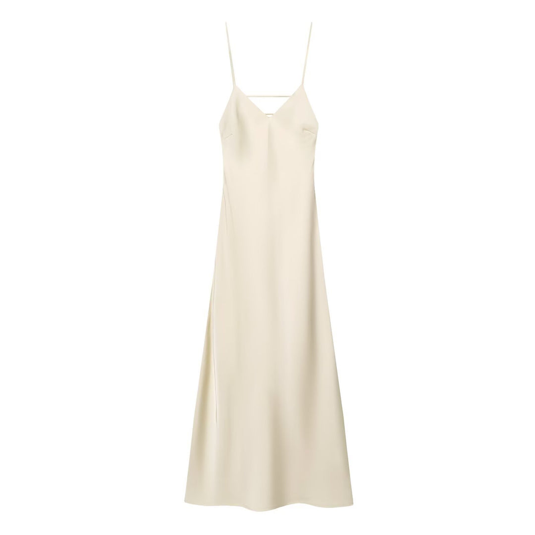 Damen Sommerliches Spaghettiträgerkleid mit schmeichelndem Schnitt und fließendem Stoff R&B