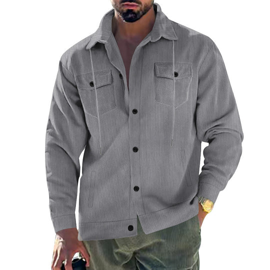 Herren Cord-Jacke mit praktischen Taschen und klassischem Schnitt R&B