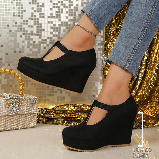 Damen Wedge-Pantoletten mit modischem T-Design R&B