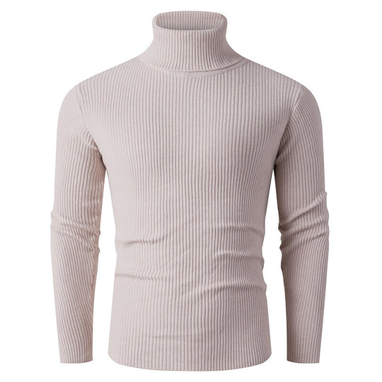 Herren Rollkragenpullover aus geripptem Strick R&B
