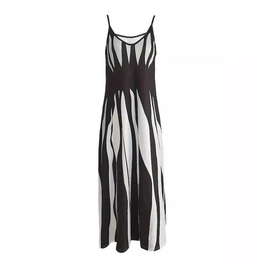 Damen Maxikleid mit modischem Streifendesign R&B