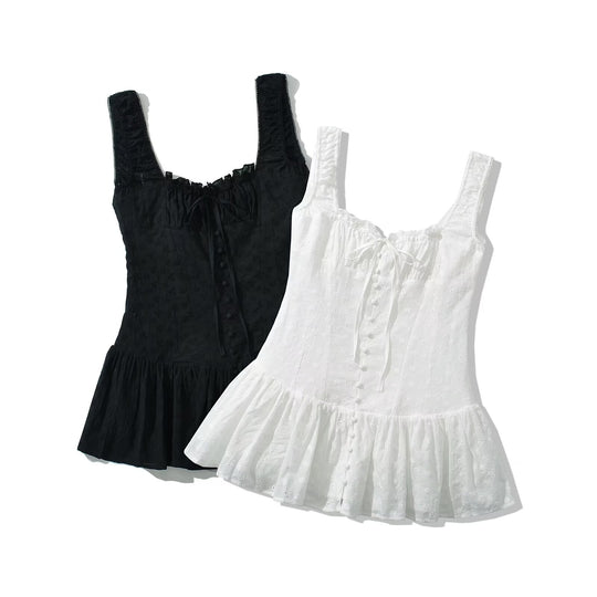 Damen Lässiges Rüschenshirt mit feinen Stickdetails R&B