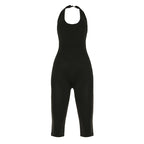 Damen körperbetonter Jumpsuit mit tiefem Rückenausschnitt und reinem Design R&B