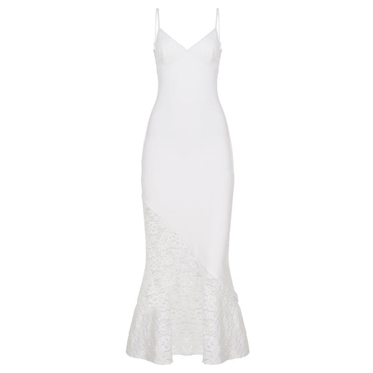 Damen Glamouröses Spitzenkleid im A-Linien-Schnitt R&B