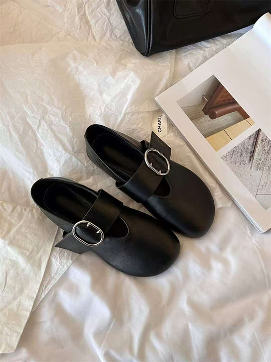 Damen elegante Mokassins mit modischem Schnallenakzent R&B