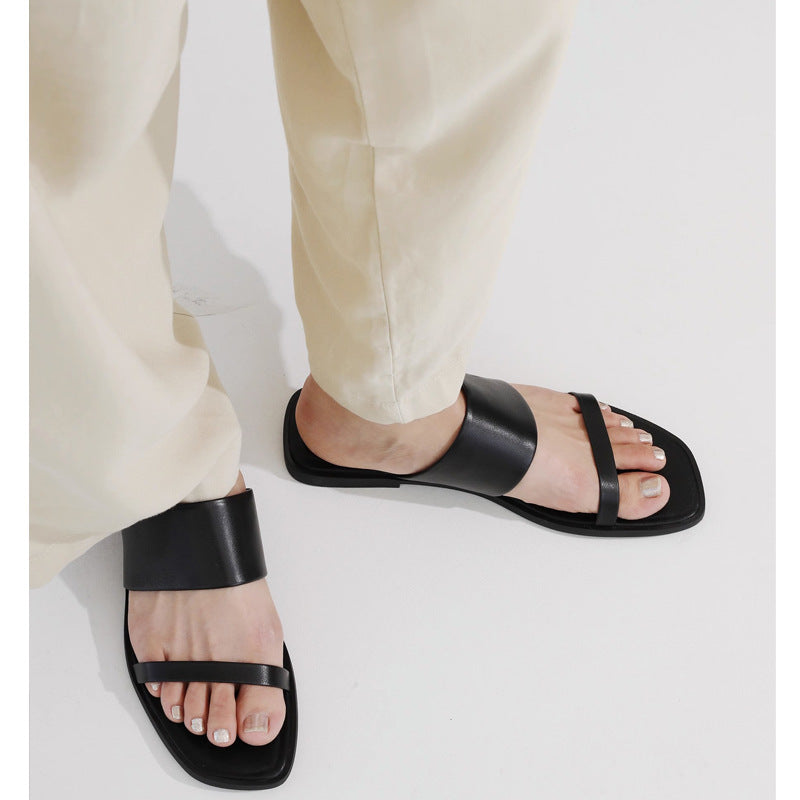 Damen Komfortable Zehentrenner-Sandalen mit breiten Riemen und ergonomischem Fußbett R&B