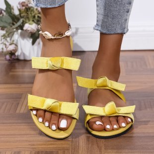 Damen bequeme Slides mit modischem Schleifen-Design R&B
