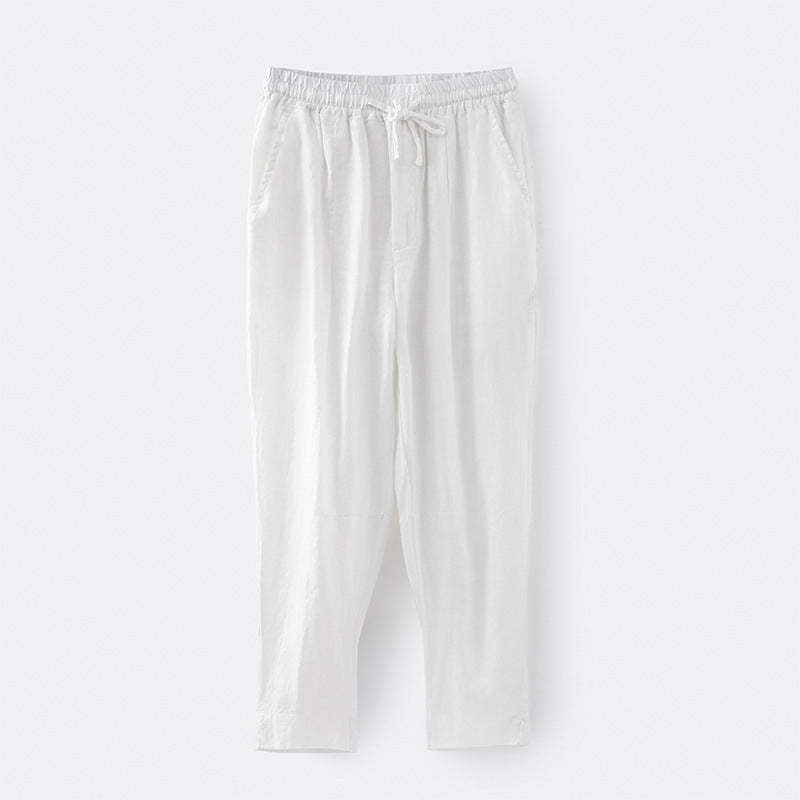 Damen lässige Leinenhose mit elastischem Bund und praktischen Seitentaschen R&B