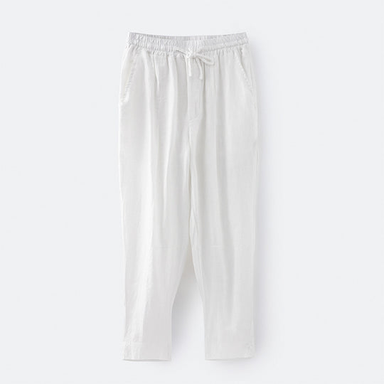 Damen lässige Leinenhose mit elastischem Bund und praktischen Seitentaschen R&B