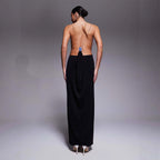 Damen Maxikleid mit tiefem V-Ausschnitt und seitlichen Cut-Outs R&B