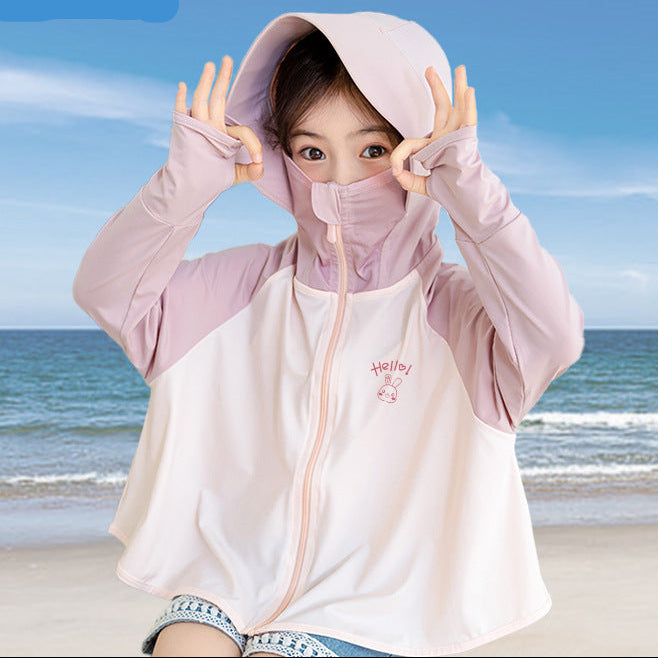 Mädchen funktionale UV-Schutzjacke mit Kapuze R&B