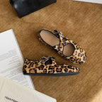 Damen Ballerinas mit modischem Leo-Muster und verstellbarem Riemchen R&B