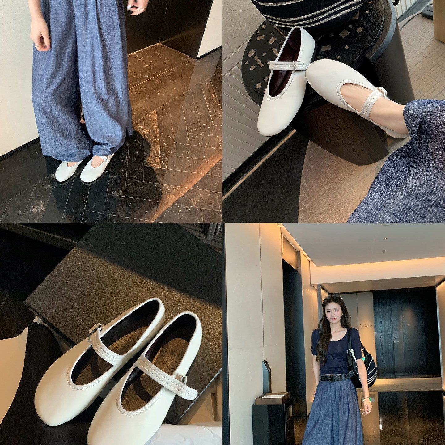 Damen Ballerinas mit dekorativem Riemchen