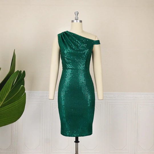 Damen Figurbetontes Cocktailkleid mit asymmetrischem Ausschnitt R&B