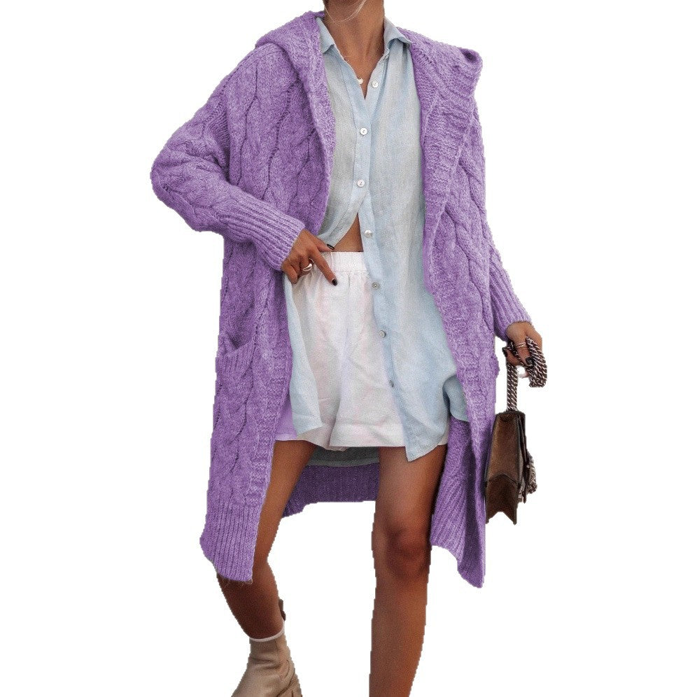Damen Langstrickjacke mit modernem Zopfmuster und kuscheligem Innenfutter R&B